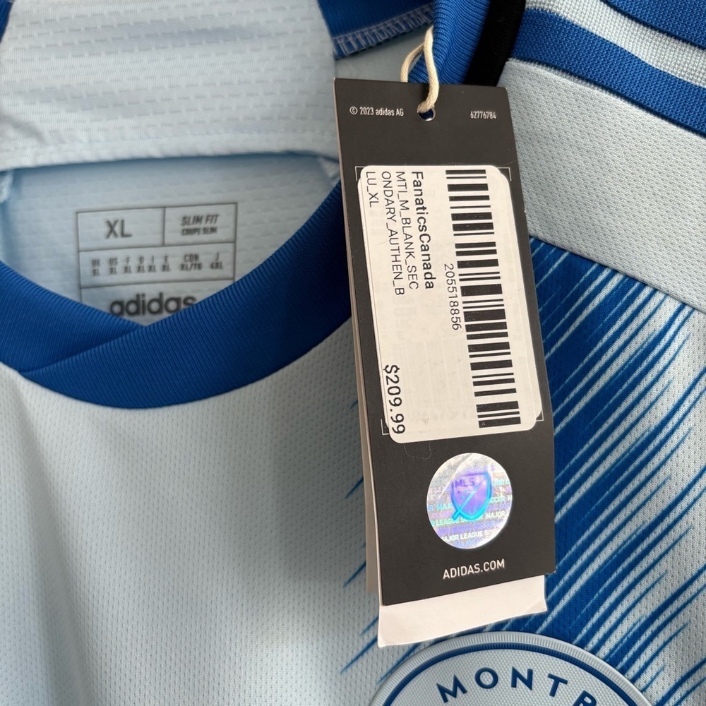 NWT Adidas CF Montreal Light Blue 2024/2025 La Main Away Jersey - Picture 5 of 13